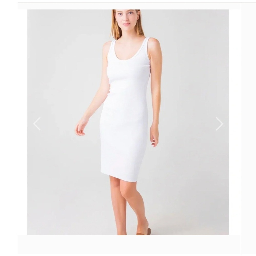 Perfectwhitetee Blondie White Ribbed Tank Bodycon Mini Dress Womens Size XS